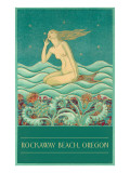 Art Deco Mermaid, Rockaway Beach, Oregon Giclée-Druck