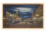 Fremont Street at Night, Las Vegas, Nevada Poster
