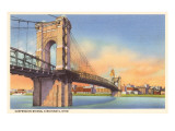 Suspension Bridge, Cincinnati, Ohio Posters