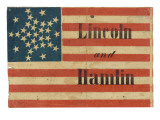 Lincoln and Hamlin Campaign Flag Posters