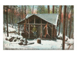Hanging Deer by Adirondack Cabin, New York Posters