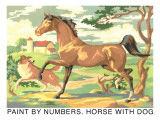 Paint by Numbers, Horse with Dog Prints