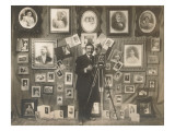 Photographer with his Work Prints