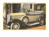 Franklin Roosevelt en un coche de época en Warm Springs, Georgia Lámina giclée