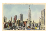 Midtown Skyline and Radio City, New York City Posters