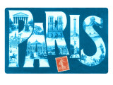 Blue Paris Large Letter Lámina giclée Blue Paris Large Letter Lámina giclée