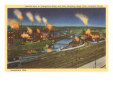 Night, Factories, Youngstown, Ohio Giclee Print