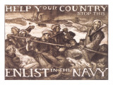 Navy Recruitment Poster Lámina giclée