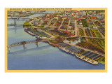 Aerial View, Waterfront, Portland, Oregon Prints