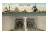 Tunnels under Hudson River, New York City Giclee Print