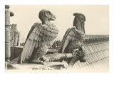 Gargoyles at Notre Dame, Paris Posters