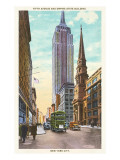 Fifth Avenue, Empire State Building, New York City Lámina giclée Fifth Avenue, Empire State Building, New York City Lámina giclée