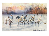 Old Time Hockey on Lake Placid, New York Posters