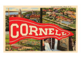 Cornell Views and Pennant, Ithaca, New York Giclee Print Cornell Views and Pennant, Ithaca, New York Giclee Print