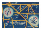 Map of Montmartre, Paris Prints