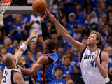 Oklahoma City Thunder v Dallas Mavericks - Game Five, Dallas, TX - MAY 25: Russell Westbrook, Jason Photographic Print by Tom Pennington