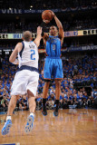 Oklahoma City Thunder v Dallas Mavericks - Game Five, Dallas, TX - MAY 25: Russell Westbrook and Ja Fotografisk trykk av Andrew Bernstein Oklahoma City Thunder v Dallas Mavericks - Game Five, Dallas, TX - MAY 25: Russell Westbrook and Ja Fotografisk trykk av Andrew Bernstein