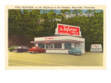 The Inferno, restaurant drive-in, vue du bord de la route - Rétro reproduction procédé giclée