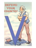 Uncle Sam, Defend Your Country Giclée-tryk Uncle Sam, Defend Your Country Giclée-tryk