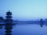 Taiwan, Kaohsiung, Lotus Lake, Spring and Autumn Pavilions Photographic Print by Steve Vidler