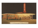 Patti's, restaurant drive-in, vue du bord de la route - Rétro reproduction procédé giclée