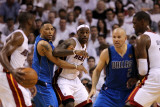 Dallas Mavericks v Miami Heat - Game One, Miami, FL - MAY 31: Dwyane Wade, LeBron James, Shawn Mari Photographic Print by Ronald Martinez