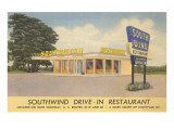 Southwind, restaurant drive-in, vue du bord de la route - Rétro reproduction procédé giclée