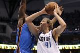 Oklahoma City Thunder v Dallas Mavericks - Game Two, Dallas, TX - MAY 19: Dirk Nowitzki and Serge I Photographic Print by Ronald Martinez