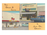 Two Grade A Cafes in Oregon, Retro Giclee Print