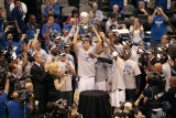 Oklahoma City Thunder v Dallas Mavericks - Game Five, Dallas, TX - MAY 25: Dirk Nowitzki, Mark Cuba Photographic Print by Glenn James