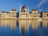 Hungarian Parliament Building and River Danube, Budapest, Hungary Photographic Print by Doug Pearson