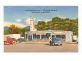 Frontier, restaurant drive-in, vue du bord de la route - Rétro reproduction procédé giclée