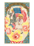Children with Flag and Pistol, Hurrah Print