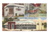 Views of Pushnik Brothers Diner, Retro reproduction procédé giclée