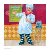 Karaoke Chef Prints by Gloria Eriksen