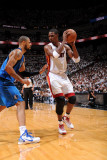 Dallas Mavericks v Miami Heat - Game One, Miami, FL - MAY 31: Chris Bosh and Tyson Chandler Photographic Print by Andrew Bernstein