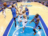 Oklahoma City Thunder v Dallas Mavericks - Game Five, Dallas, TX - MAY 25: James Harden and Tyson C Photographic Print by Ronald Martinez