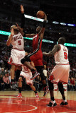 Miami Heat v Chicago Bulls - Game Five, Chicago, IL - MAY 26: Chris Bosh, Carlos Boozer and Luol De Photographic Print by Mike Ehrmann