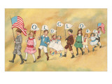 Children with Pennants, Old Glory Prints