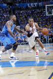 Dallas Mavericks v Oklahoma City Thunder - Game Three, Oklahoma City, OK - MAY 21: Russell Westbroo Photographic Print by Layne Murdoch