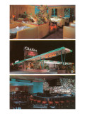 Chalan, restaurant drive-in, vue du bord de la route - Rétro reproduction procédé giclée