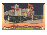 Pilot Cafe, Drive-In, Roadside Retro Giclee Print