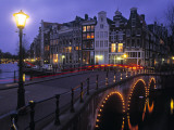 Keizersgracht Canal at Night, Amsterdam, Holland Photographie par Peter Adams