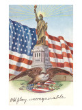 Statue of Liberty with Patriotic Motifs Posters