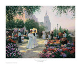 Flower Market Along The Seine Poster by Christa Kieffer