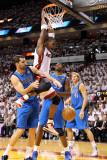 Dallas Mavericks v Miami Heat - Game One, Miami, FL - MAY 31: Chris Bosh, Peja Stojakovic and Brend Photographic Print by Mike Ehrmann