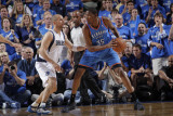 Oklahoma City Thunder v Dallas Mavericks - Game Five, Dallas, TX - MAY 25: Kevin Durant and Jason K Photographic Print by Glenn James