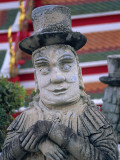 Thailand, Bangkok, Wat Pho, Statue Depicting Early European Traveller Photographic Print by Steve Vidler