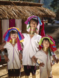 Hill Tribe People / Padaung Tribe / Long-Neck Women, Mae Hong Son, Golden Triangle, Thailand Photographic Print by Steve Vidler