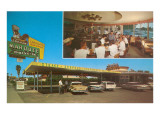 Marquee, restaurant drive-in, vue du bord de la route - Rétro reproduction procédé giclée